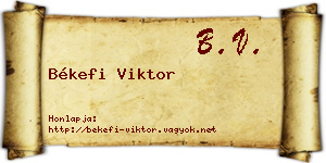 Békefi Viktor névjegykártya